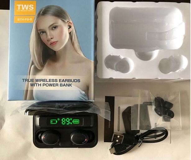 Package Box Picture BTH-F9-5 TWS True Wireless Earbuds Bluetooth Earphone Headset Headphone