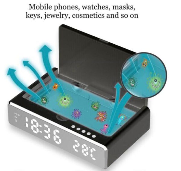 M6025Q Alarm Clock Wireless Charging Disinfection Box W286 Clock Wireless Charge Disinfection Box