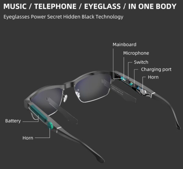 K2 Smart Buletooth Glasses Calling Music Anti Bule Light Audio Bluetooth Sunglasses for Men and Women Smart Eyeglasses for Phone