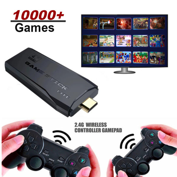 ideo Game Console 64G Built-in 10000 Games Retro handheld Game Console With Wireless Controller Video Games Stick For PS1/GBA