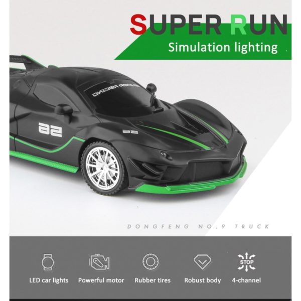 BOSEUS 1:16 4 Channels RC car With Led Light 2.4G Radio Remote Control Cars Sports Car High-speed Drift Car Boys Toys For Children 30M - Image 3