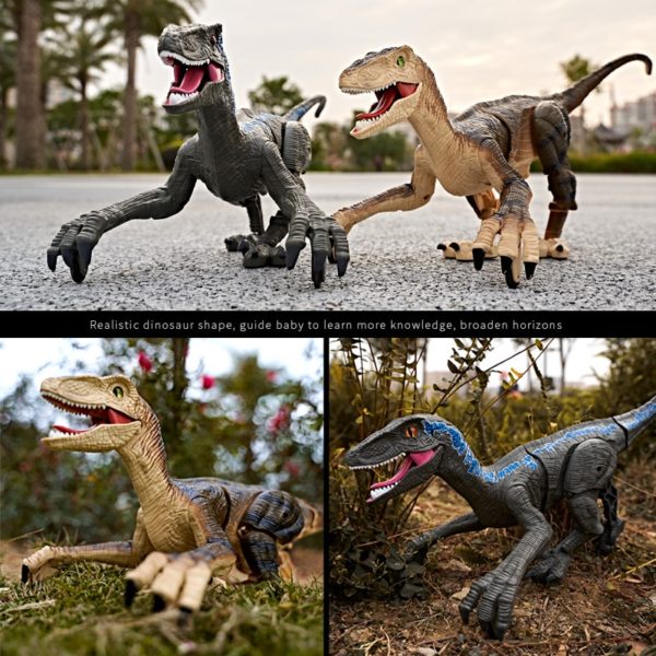 BOSEUS 2.4Ghz RC Simulation Dinosaur RC Velociraptor Intelligent Remote Control Dinosauria Toy With LED Light Roaring Gift for Child - Image 2