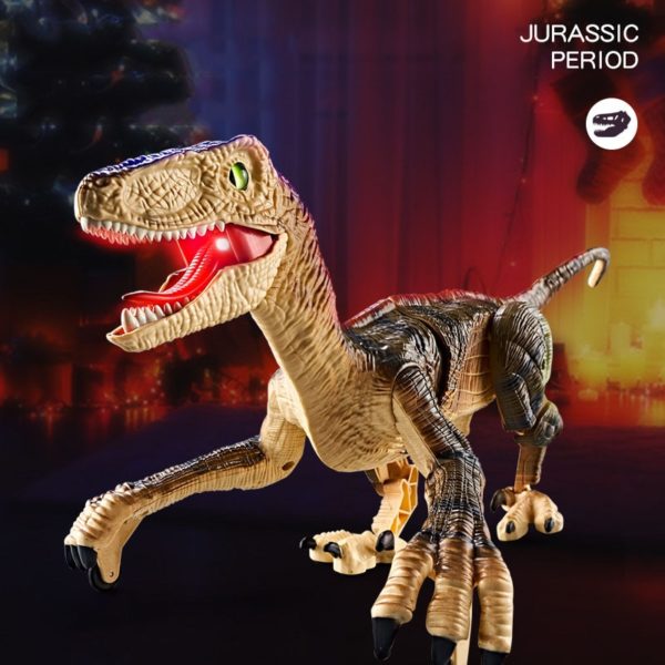 BOSEUS 2.4Ghz RC Simulation Dinosaur RC Velociraptor Intelligent Remote Control Dinosauria Toy With LED Light Roaring Gift for Child - Image 3