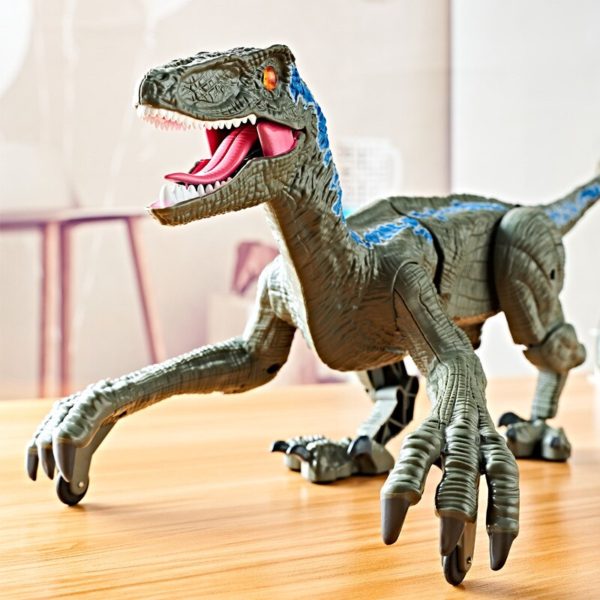 BOSEUS 2.4Ghz RC Simulation Dinosaur RC Velociraptor Intelligent Remote Control Dinosauria Toy With LED Light Roaring Gift for Child - Image 4