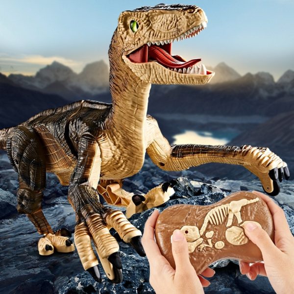 BOSEUS 2.4Ghz RC Simulation Dinosaur RC Velociraptor Intelligent Remote Control Dinosauria Toy With LED Light Roaring Gift for Child - Image 5