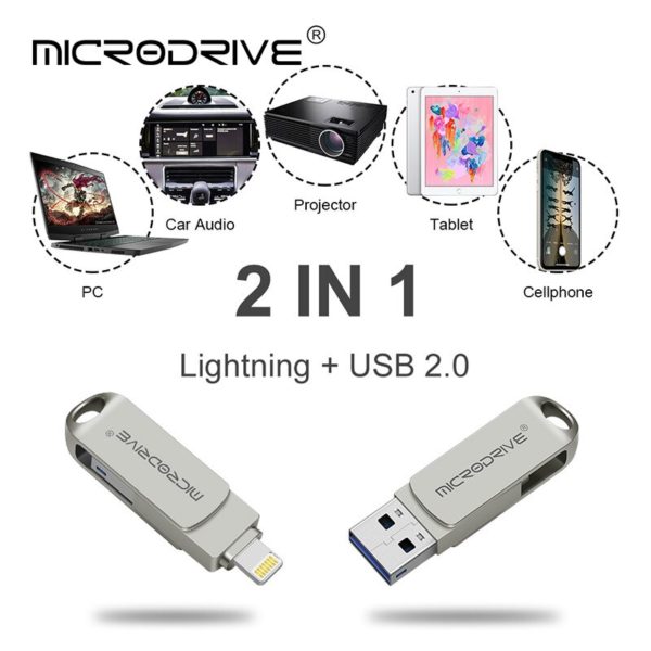 BOSEUS 2 in 1 Lightning OTG USB Flash Drive Pen Drive For iPhone16GB 32GB 64GB 128GB USB Flash 2.0 Memoria Stick Compatible Apple PC - Image 5