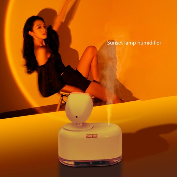 BOSEUS 2 in 1 Mini Wireless Sunset Lamp Air Humidifier 300ML Fog Sprayer Humidifiers Ambient Light Mute Mist Maker for Home Office - Image 6