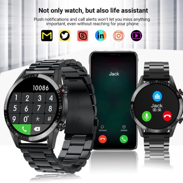 GADGETSCN ECG Smart Watch Men Heart Rate Sports Fitness Tracker IP68 Waterproof Luxury Bluetooth Call Smartwatch - Image 2