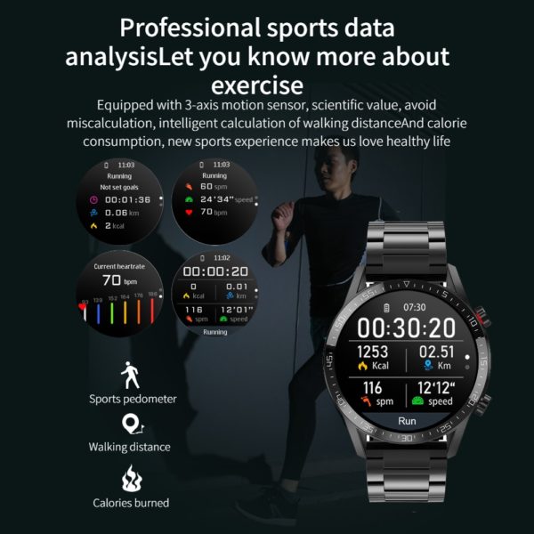 GADGETSCN ECG Smart Watch Men Heart Rate Sports Fitness Tracker IP68 Waterproof Luxury Bluetooth Call Smartwatch - Image 5