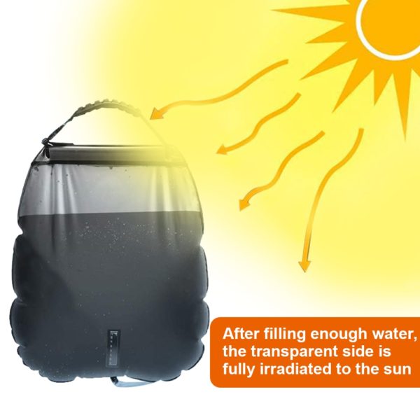 BOSEUS 20L Portable Outdoor Camping Hiking Heating Solar Water Bag with Switchable Hose Shower Bath Head Climbing Hydration Equipment - Image 3