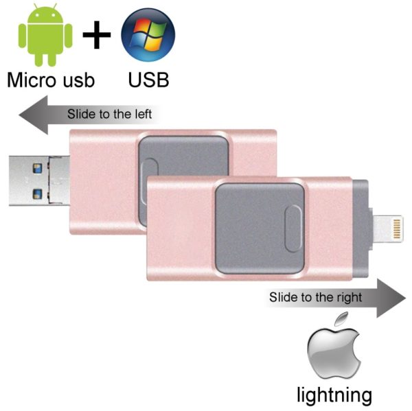 BOSEUS 4 IN 1 OTG USB Flash Drive for iPhone 16GB 32GB 64GB 128GB 256GB 512GB Pendrive usb3.0 with type c adapter - Image 2