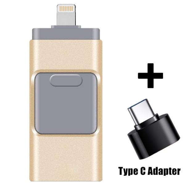 BOSEUS 4 IN 1 OTG USB Flash Drive for iPhone 16GB 32GB 64GB 128GB 256GB 512GB Pendrive usb3.0 with type c adapter - Image 4