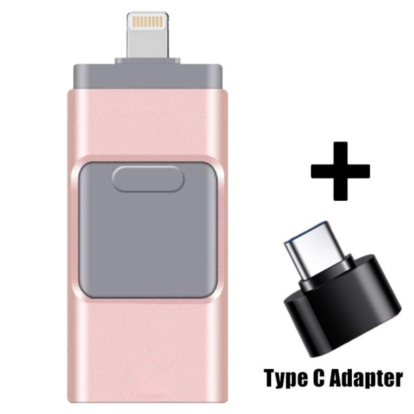 BOSEUS 4 IN 1 OTG USB Flash Drive for iPhone 16GB 32GB 64GB 128GB 256GB 512GB Pendrive usb3.0 with type c adapter - Image 5