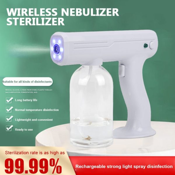 ANKOOL 800ML Wireless Electric Sanitizer Sprayer Disinfect Blue Light Nano Steam Spray Gun Sterilizing Nano Spray PC Nozzle Home Office - Image 3