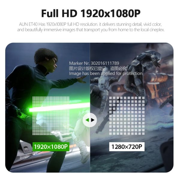 BOSEUS Projector Full HD 1080p ET40 Android 9 Beamer LED Mini Projector 4k Decoding Video Projector for Home Theater Cinema Mobile - Image 3