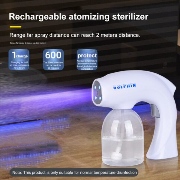 GADGETSCN Adjustable Nozzle Wireless ULV Electric Sanitizer Sprayer Nano Steam Spray Gun Disinfection Fogging Machine For Home Office - Image 2