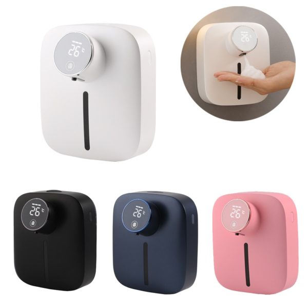 BOSEUS Automatic Digital Temperature Foam Liquid Soap Dispenser Rechargeable Sensor Touchless Hand Sanitizer Machine for Bathroom