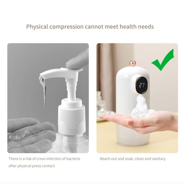 BOSEUS Automatic Liquid Foam Soap Dispenser Temperature Display Touchless Sensor Wall Mounted Hand Sanitizer Dispenser USB Rechargeable - Image 6