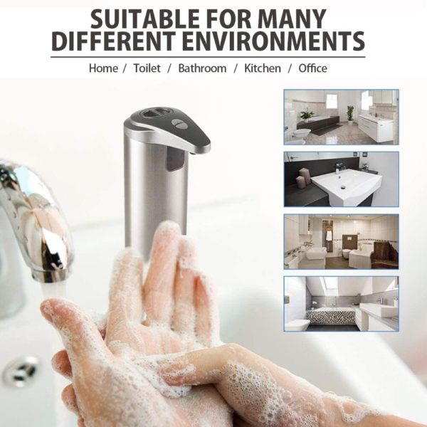 BOSEUS Automatic Soap Dispenser,250ml Suitable for All Kinds of Liquid Soap,Adjustable Infrared Sensor Hands-free for Kitchen, Bathroom - Image 5