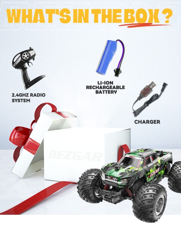 BOSEUS TM201 Remote Control Car,2.4GHz All-Terrain 15Km/h Off-Road RC Monster Truck Toy with Battery for Boys Kid Christmas Gift - Image 2