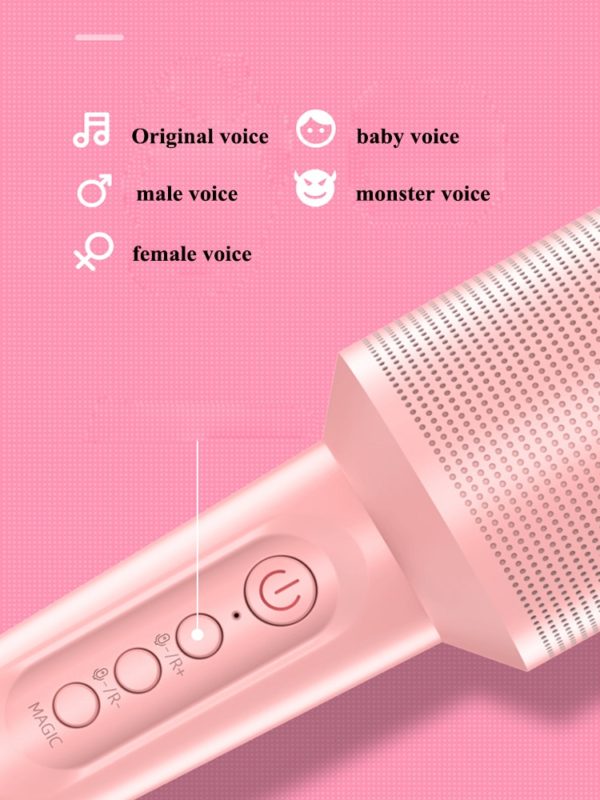 BOSEUS Bluetooth Karaoke Microphone Professional wireless Handheld Microphone Built-in sound card with sound effects for party singing - Image 6