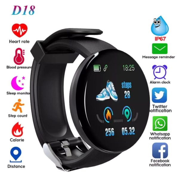 BOSEUS D18 Pro Smart Watch Bluetooth Fitness Tracker Sport Heart Rate Monitor Blood Waterproof Women Smart Bracelet for Android IOS