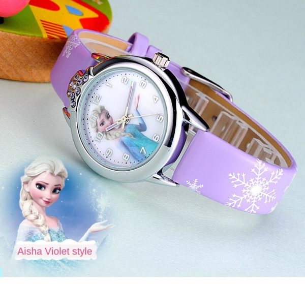 BOSEUS Disney Frozen Elsa children's Watch anime figure Elsa Anna Princess girls Belt quartz Wristwatches Kids Watches birthday gifts - Image 2