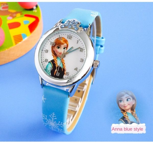 BOSEUS Disney Frozen Elsa children's Watch anime figure Elsa Anna Princess girls Belt quartz Wristwatches Kids Watches birthday gifts - Image 3