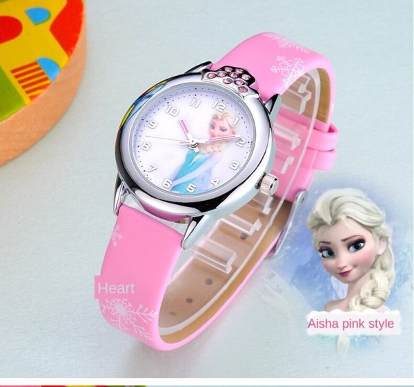 BOSEUS Disney Frozen Elsa children's Watch anime figure Elsa Anna Princess girls Belt quartz Wristwatches Kids Watches birthday gifts - Image 4