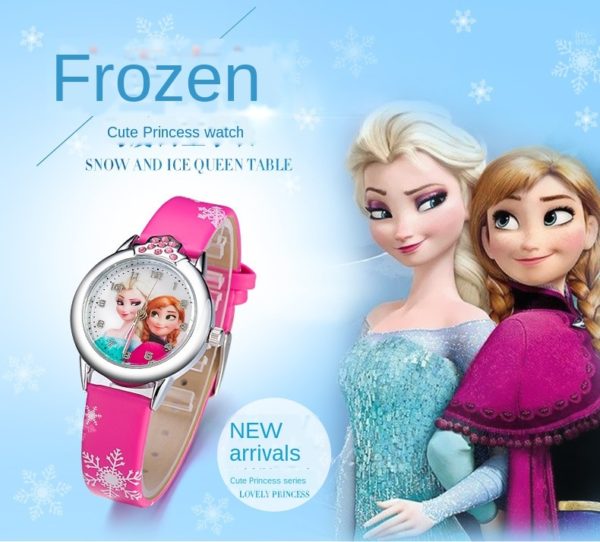 BOSEUS Disney Frozen Elsa children's Watch anime figure Elsa Anna Princess girls Belt quartz Wristwatches Kids Watches birthday gifts