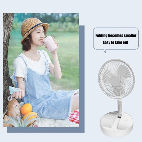 BOSEUS Folding Telescopic Floor Fan Summer Silent Student Desktop Fan USB Rechargeable Portable Household Mini Air Cooler Electric Fan - Image 4