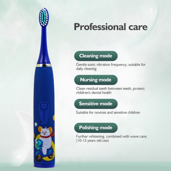 BOSEUS For Children Electric Toothbrush Cartoon Pattern Kids with Replace The Toothbrush Head Ultrasonic Electric Toothbrush - Image 2