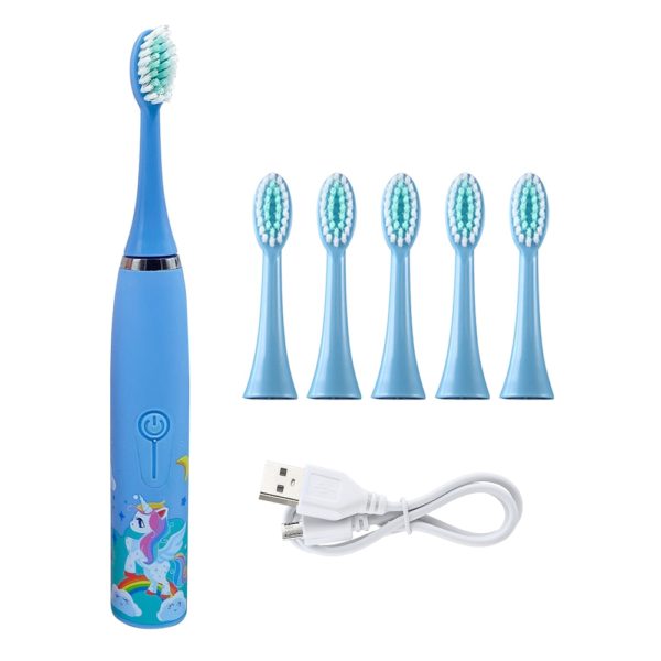 BOSEUS For Children Electric Toothbrush Cartoon Pattern Kids with Replace The Toothbrush Head Ultrasonic Electric Toothbrush - Image 6