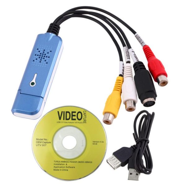 Easycap USB Video Capture Adapter, USB Video Capture Card, Easy Cap Audio Video Recorder,