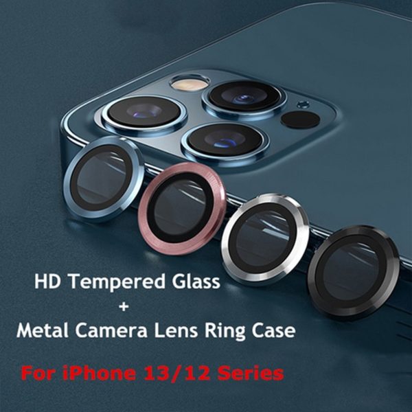 For iPhone 13 12 Pro Max Camera Lens Protectors Camera Metal Ring Glass for iPhone 11 12 13pro max 13mini 13pro Protective Cap