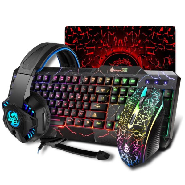 ANKOOL Gaming Keyboard Mouse LED Breathing Backlight Ergonomics Pro Combos USB Wired Full Key Professional Mouse Keyboard 4 In1 - Image 4