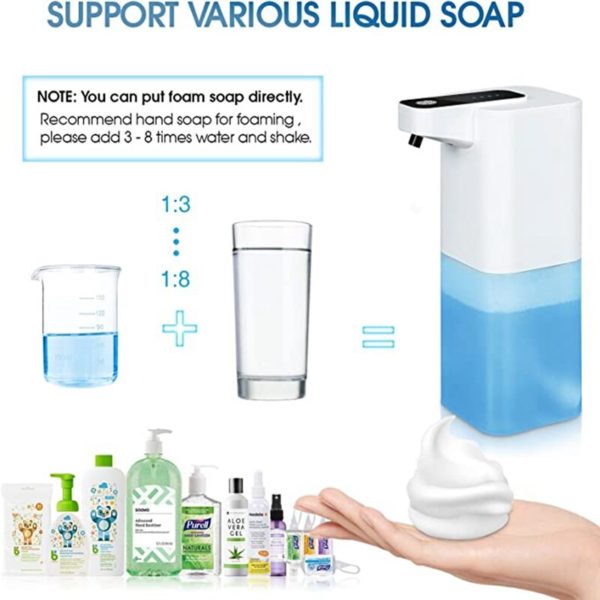 BOSEUS Hand Foam Liquid Soap Dispenser Automatic Soap Dispensers for Bathroom Touchless Dish Soap Dispenser Electric Hand Free - Image 3