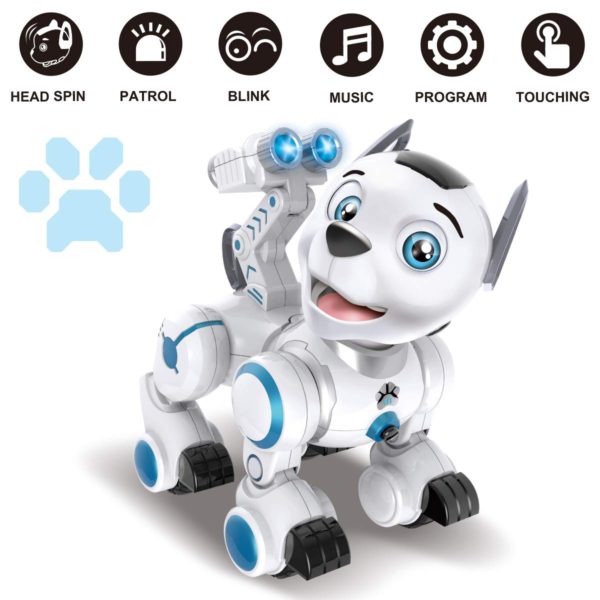 BOSEUS TOYS K10 RC Robot Dog Intelligent Dog Remote Control Robot Dog Programmable Touch-sense Music Song Toy Gifts for Kids