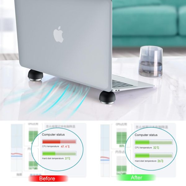 BOSEUS Laptop Stand Notebook Accessories Support Notebook Mushroom Laptop Holder Foldable Mini Cooler Stand For Macbook Pro Air Bracket - Image 6