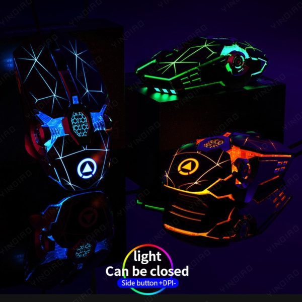 JOYLLON Mute USB Wired Mouse Seven Keys LED Luminous Game Mouse E- Sports Machinery Laptop Computer Accessories - Image 2