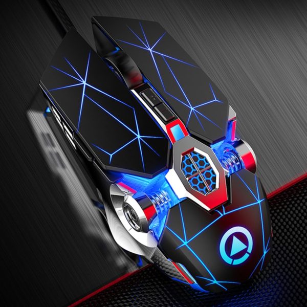 JOYLLON Mute USB Wired Mouse Seven Keys LED Luminous Game Mouse E- Sports Machinery Laptop Computer Accessories