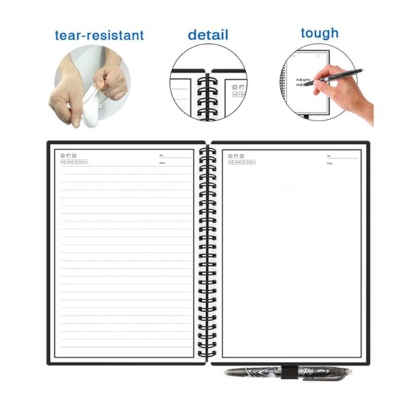 BOSEUS A5 B5 Smart Reusable Erasable Notebook Paper Microwave Wave Cloud Notepad Lined With Pen Dropshipping Customize Kids Gift - Image 2