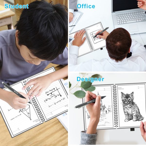 BOSEUS A5 B5 Smart Reusable Erasable Notebook Paper Microwave Wave Cloud Notepad Lined With Pen Dropshipping Customize Kids Gift - Image 3