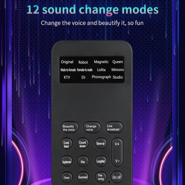 BOSEUS Voice Changer Mini Portable 12 Voice Changing Modulator With Adjustable Voice Functions Phone Computer Sound Card Mic Tool - Image 3