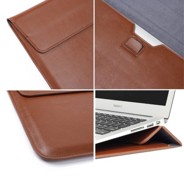 BOSEUS PU Leather Laptop Sleeve Bag For Macbook Air 13 M1 A2337 Pro 13 16 12 15 Case For XiaoMi Air 13.3 for Matebook 14 Stand Cover - Image 3