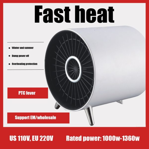 BOSEUS Portable Home Heating Fan Low Noise PTC Warm Air Blower Winter Heater Machine Mini Bedroom ABS Hot Air Heater US/EU Plug - Image 3