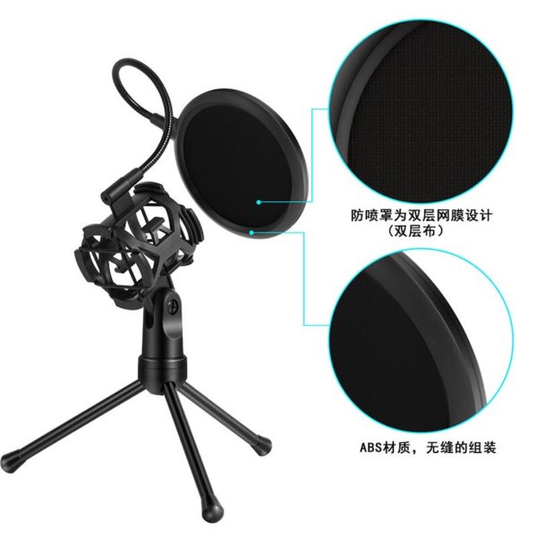 BOSEUS Professional Microphone Desktop Stand Recording Equipment Adjustable Shockproof Tripod Mount Table Microphone Holder - Image 4