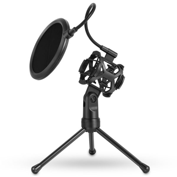 BOSEUS Professional Microphone Desktop Stand Recording Equipment Adjustable Shockproof Tripod Mount Table Microphone Holder