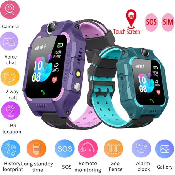 BOSEUS Q19 Kids Smart Watch Call Phone LBS Location Tracker SOS Waterproof Children Smartwatch SIM Card HD Video Call Child Watch