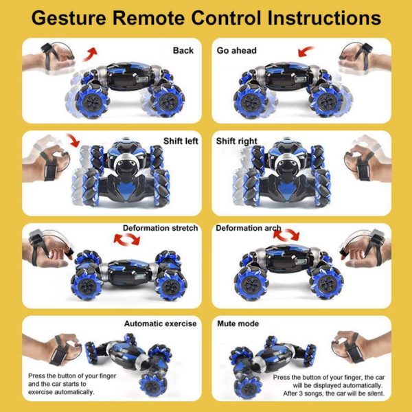 RC Car 4WD Radio Control Stunt Car Gesture Induction Twisting Off-Road Vehicle Drift RC Toys With Light & Music - Image 2